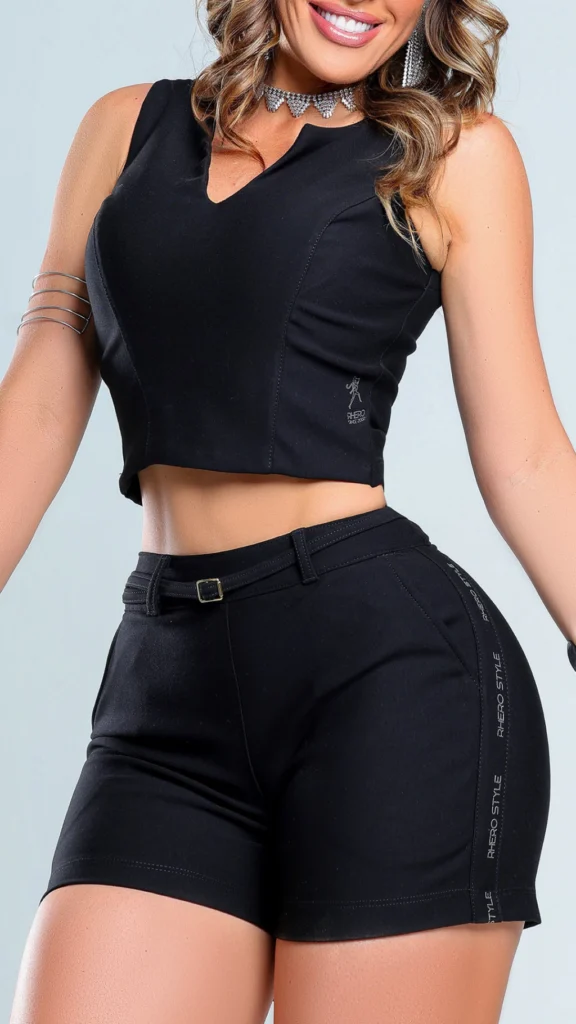 Conjunto Feminino Bloom Cropped e Bermuda