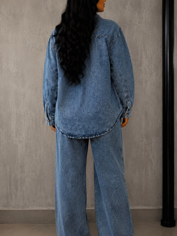 Conjunto Jeans Camisa e Calça Bordado Shine