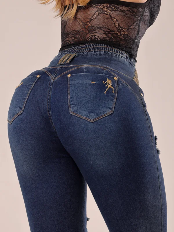 Calca Jeans Cigarrete Bloom Compressora