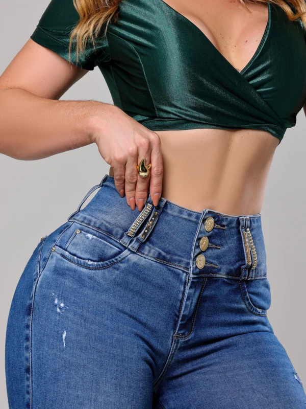 Calca Jeans Cigarrete Star com Brilho