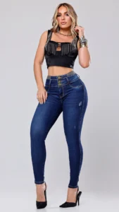 Calca Jeans Cigarrete Charm com Brilho