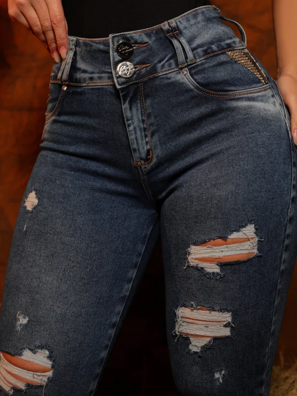Calca Jeans Cigarrete Star Destroyed