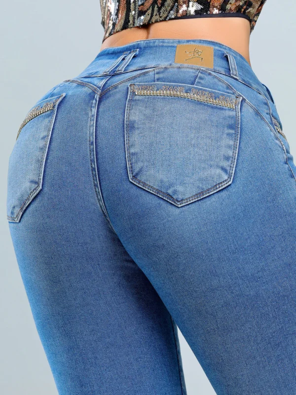 Calca Jeans Cigarrete Glow com Brilho