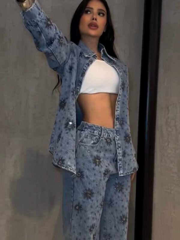 Conjunto Jeans Bordado Shine