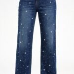 Calça Jeans Wideleg Perolada