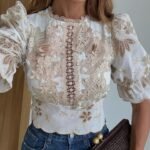 Blusa Cropped Bordado Floral