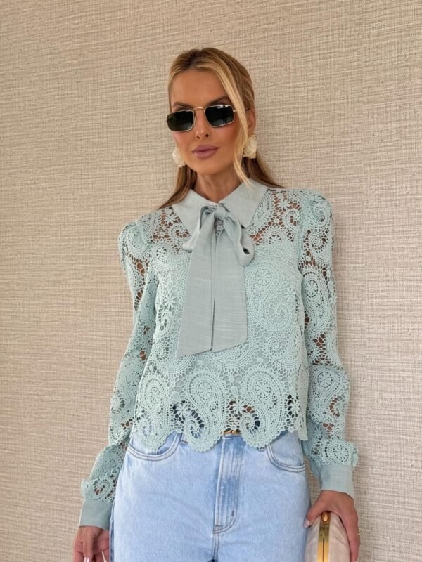 Camisa Laise com Laco Verde Agua