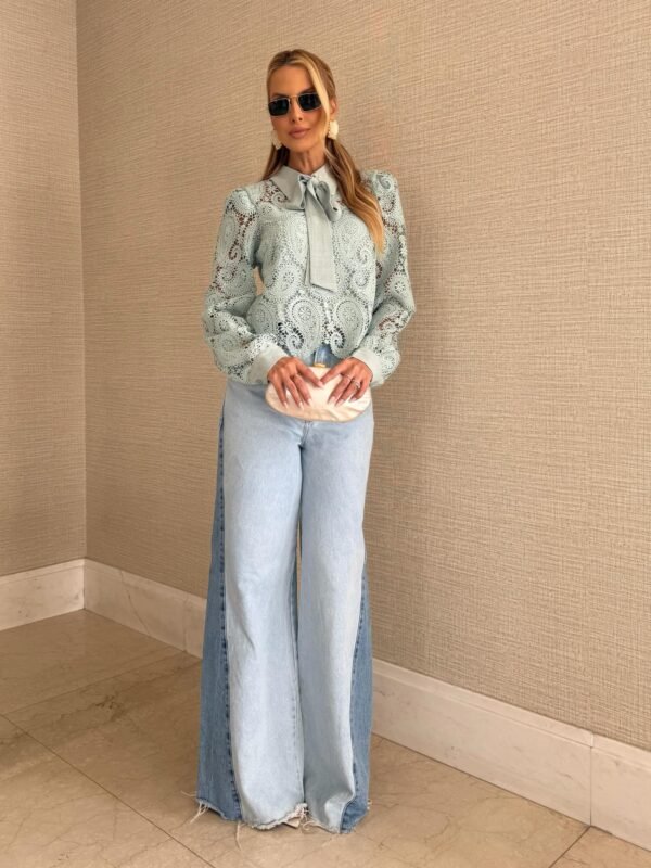 Camisa Laise com Laco Verde Agua