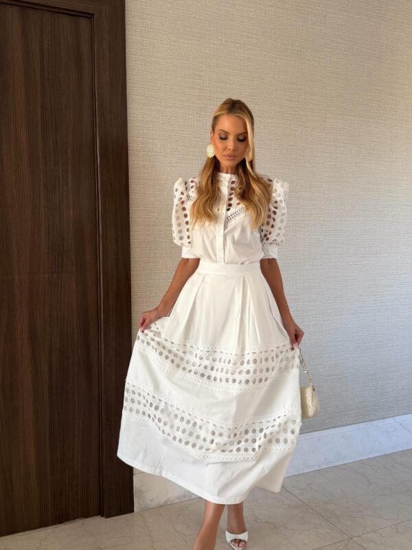 Vestido Midi Renda Rosa