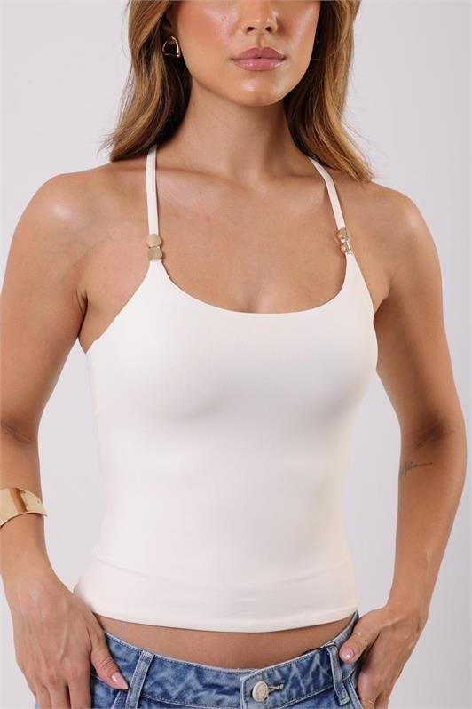 Blusa Regata Alça Fina com Argola Analu