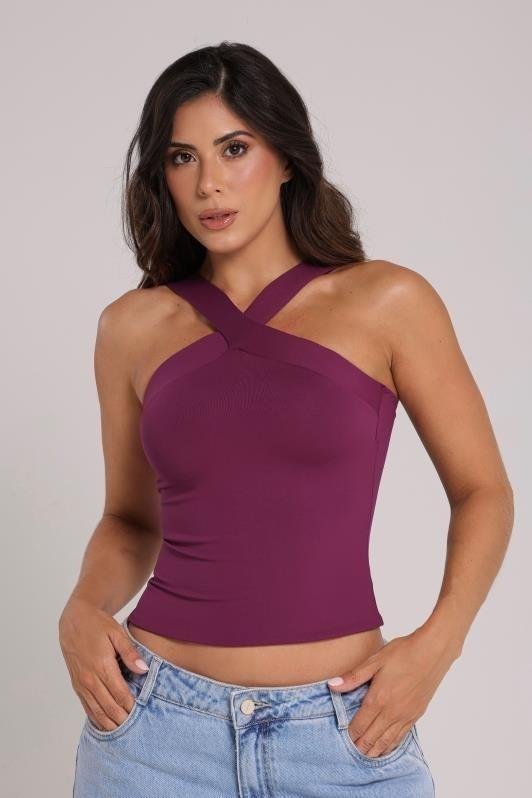 Blusa Regata Alça Cruzada Lari