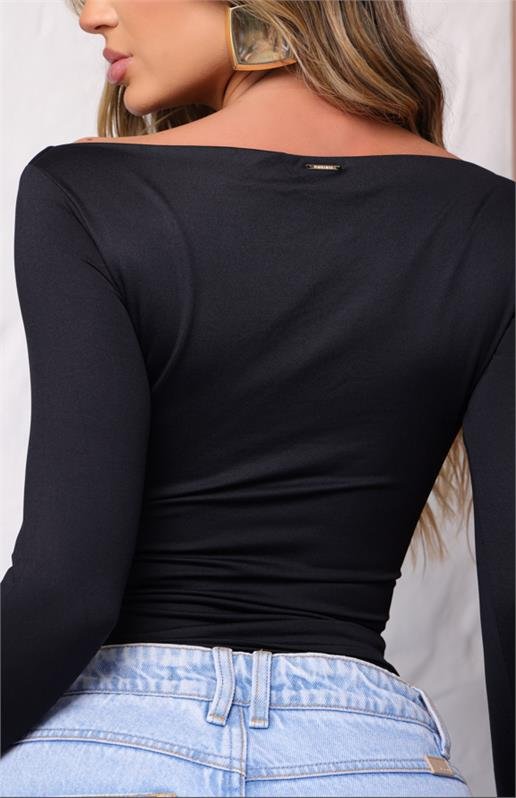 Blusa Manga Longa Drapeada Mara