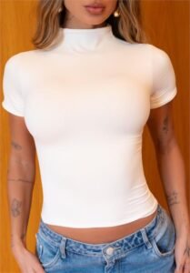 Blusa Gola Alta Manga Curta May