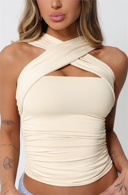 Blusa Regata Transpassada Drapeada Selena