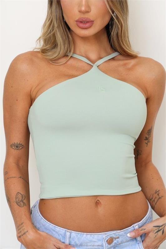 Blusa Regata Frente Única Cruzada Stefane