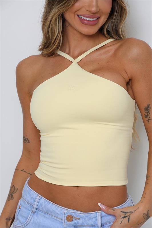 Blusa Regata Frente Única Cruzada Stefane