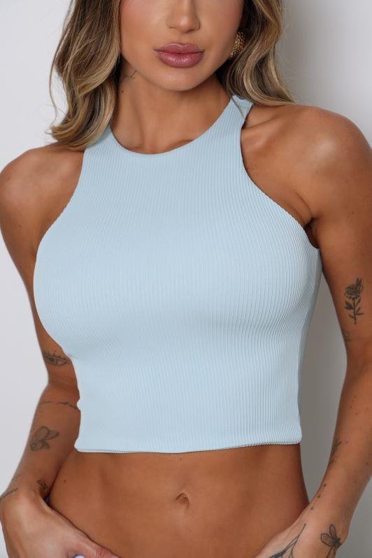 Cropped Regata Frente Única Canelado Bia