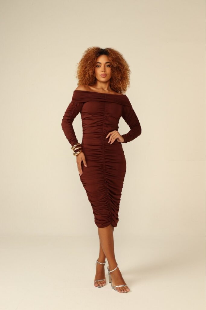 Vestido Midi Franzido Musa