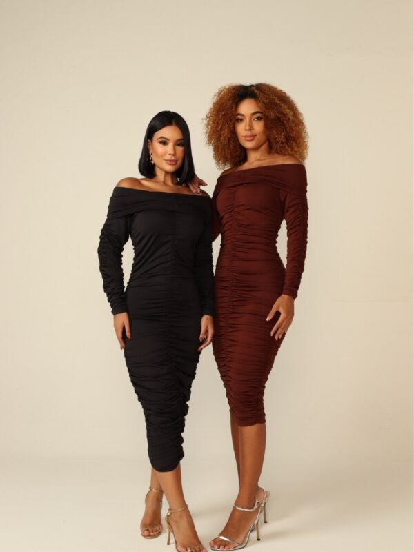 Vestido Midi Franzido Musa