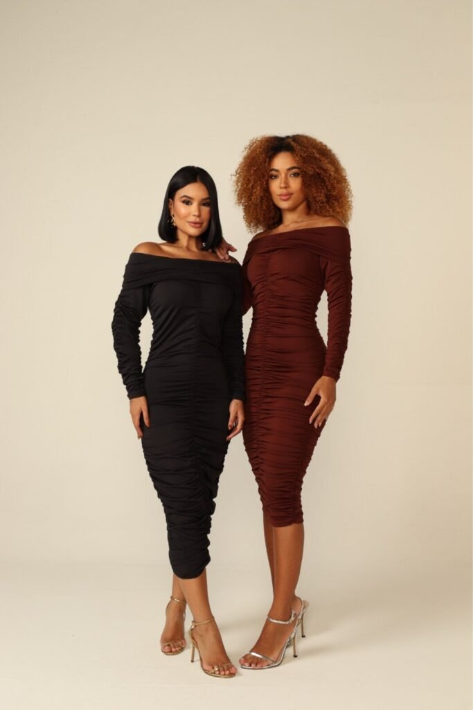 Vestido Midi Franzido Musa