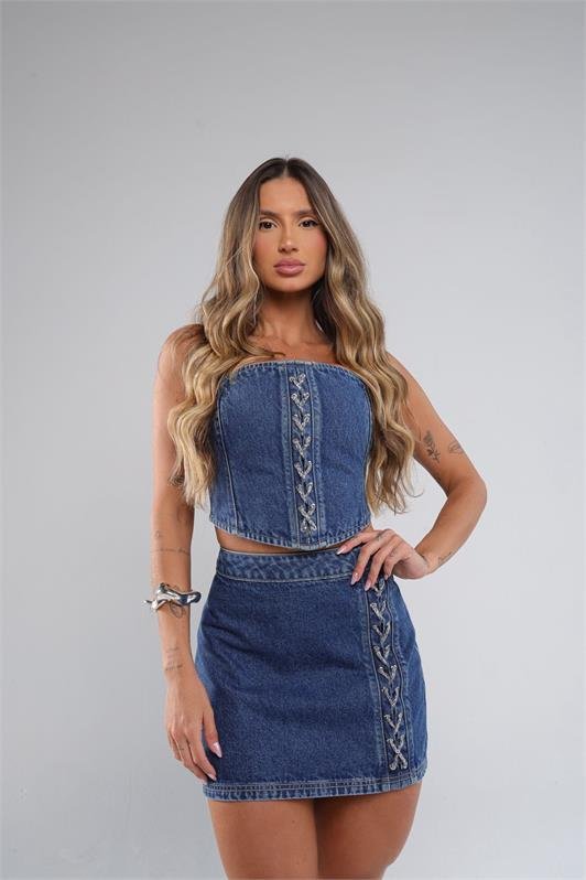 Mini Saia Jeans Claro