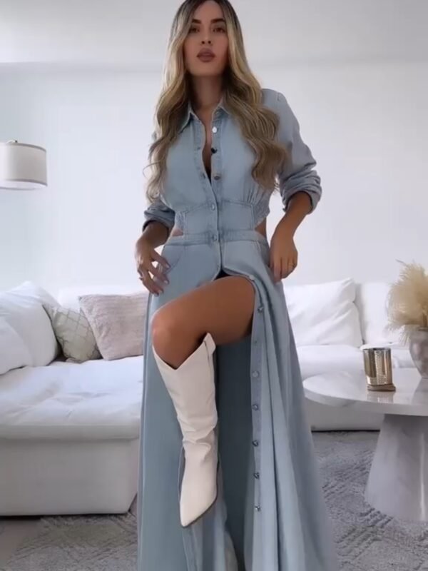 Vestido Jeans Longo Safira