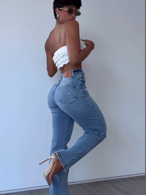 Calça Jeans Wide Leg Cintura Alta
