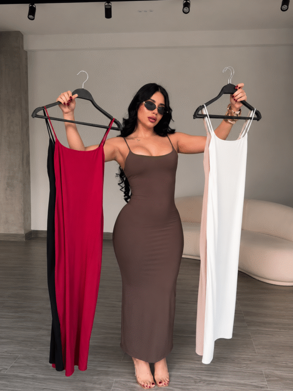 Combo Vestido Modelador Luise — 3 Cores (Preto + Nude + Marrom)