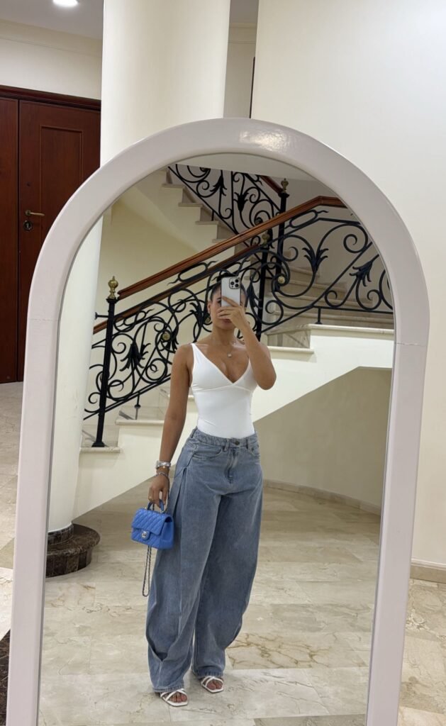 Conjunto Calça Jeans Balone + Body Branco
