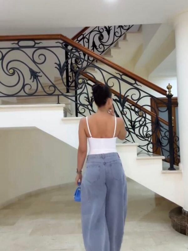 Conjunto Calça Jeans Balone + Body Branco