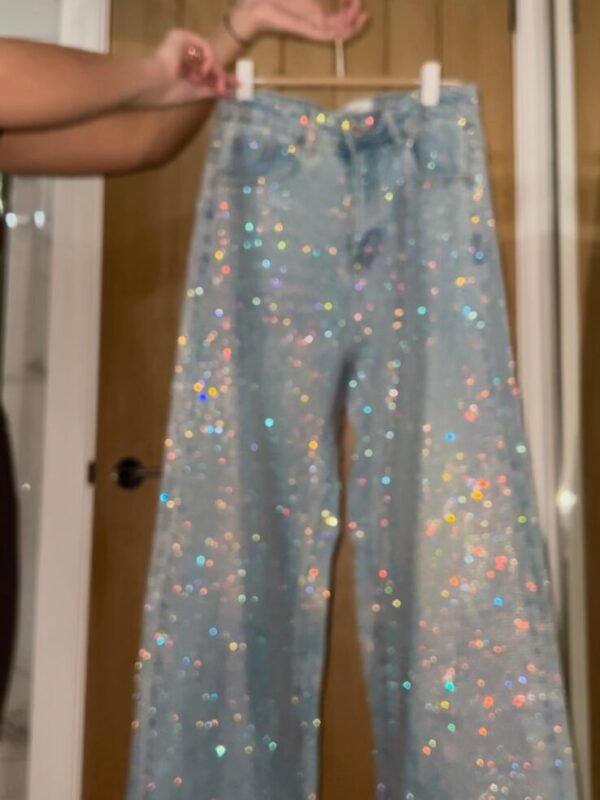 Calca Wide Leg Rainbow Cristal