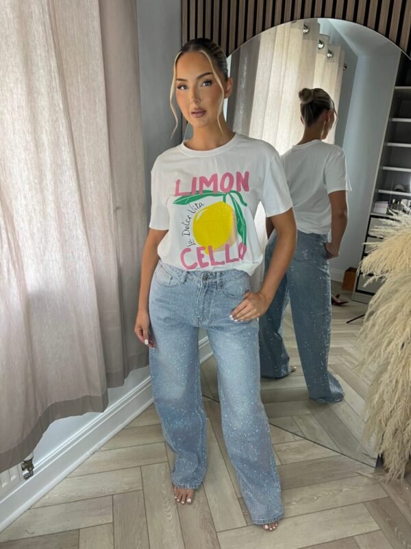 Calca Wide Leg Rainbow Cristal