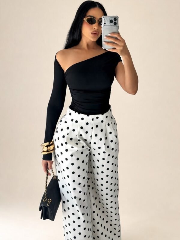 Conjunto Amalfi Poá – Body e Pantalona