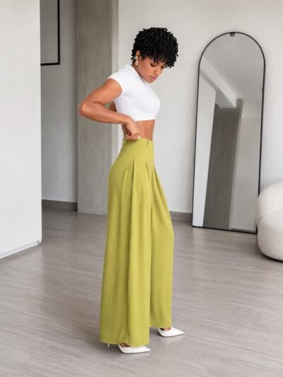Calça Pantalona Alfaiataria Premium - Verde Lima