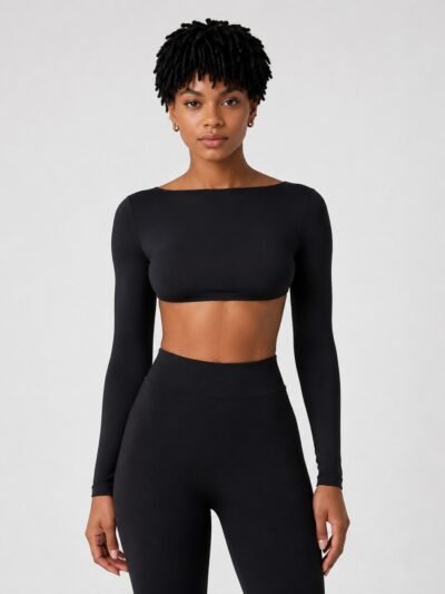 Cropped Costas Nua com Bojo - Preto